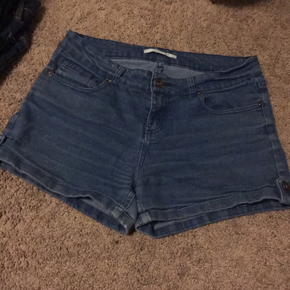 Blue denim shorts
